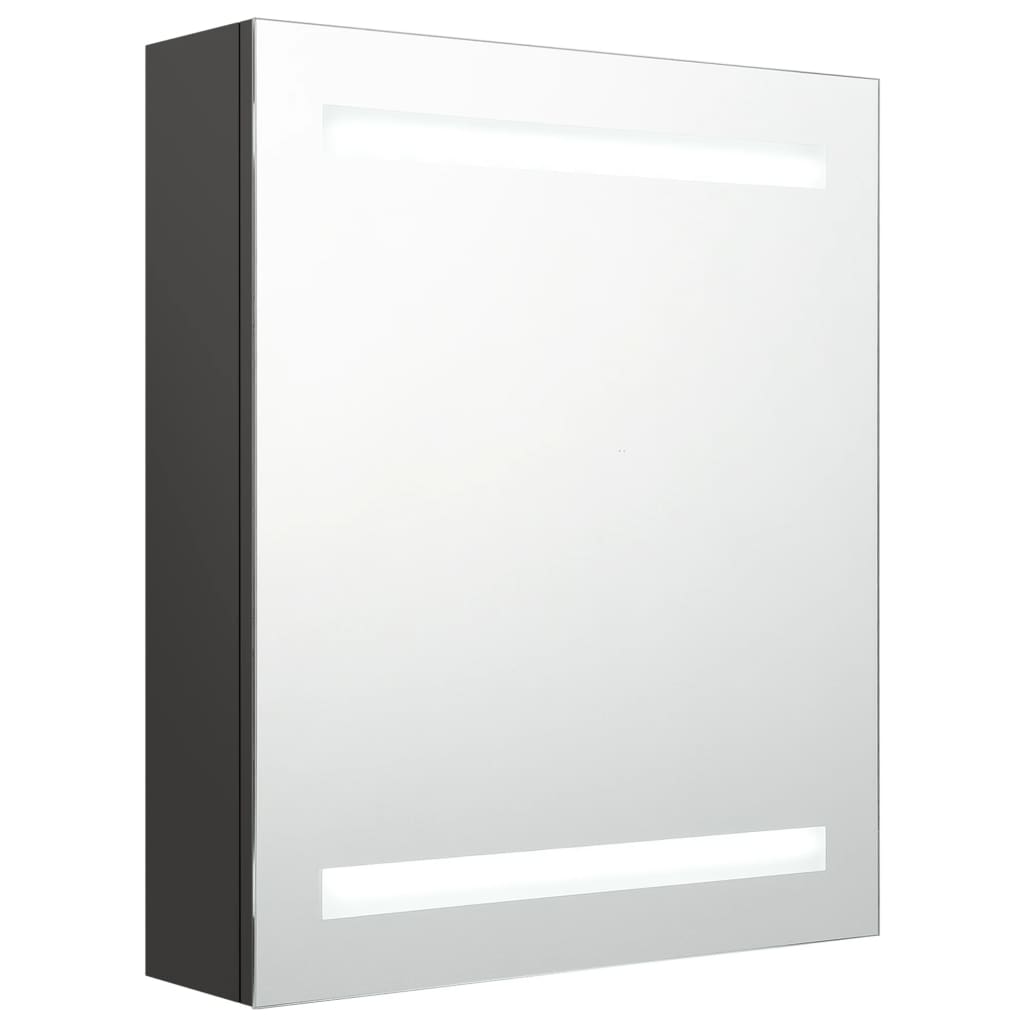 Armadietto Bagno con Specchio e LED-Mobile bagno con specchio Antracite 50x14x60 cm