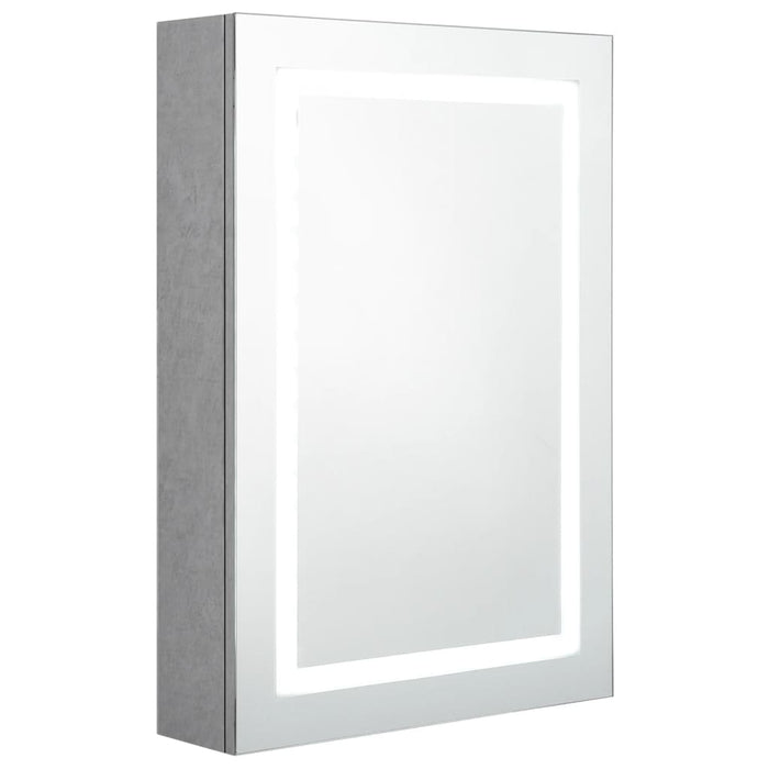 Armadietto Bagno con Specchio e LED Grigio Cemento 50x13x70 cmcod mxl 112673