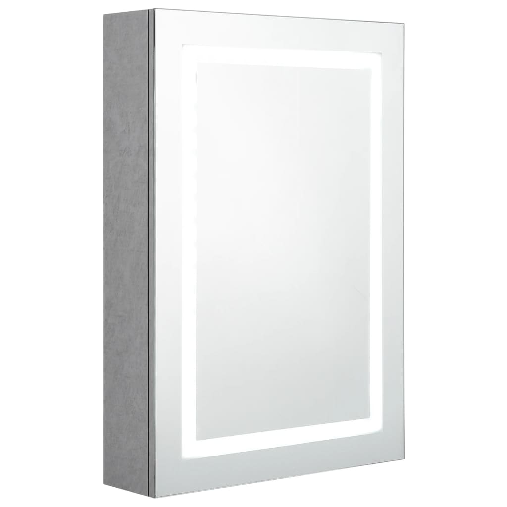 Armadietto Bagno con Specchio e LED-Mobile bagno con specchio Grigio Cemento 50x13x70 cm 123910