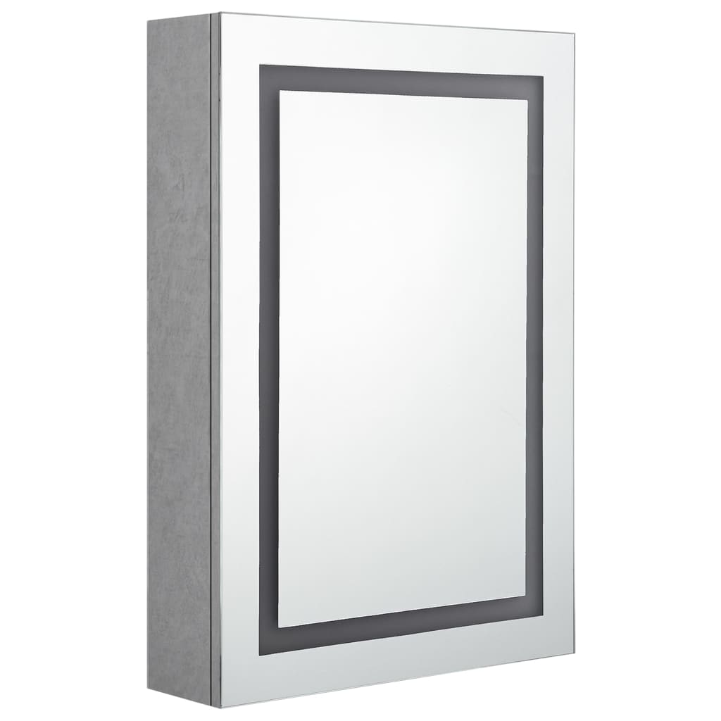 Armadietto Bagno con Specchio e LED Grigio Cemento 50x13x70 cmcod mxl 112673