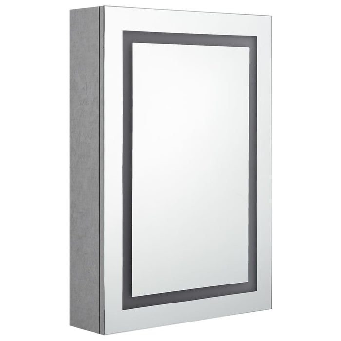 Armadietto Bagno con Specchio e LED Grigio Cemento 50x13x70 cmcod mxl 112673