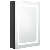 Armadietto Bagno con Specchio e LED Nero Lucido 50x13x70 cm 326489