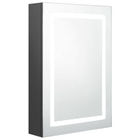 Armadietto Bagno con Specchio e LED Grigio 50x13x70 cm 326490
