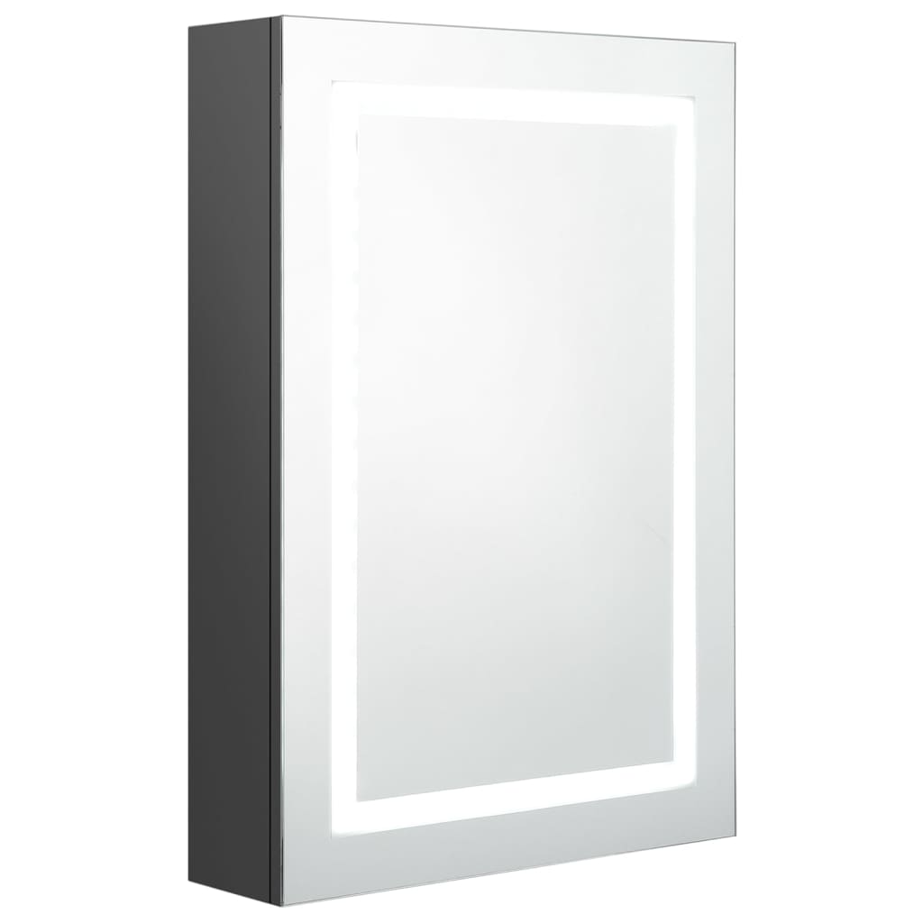 Armadietto Bagno con Specchio e LED Grigio 50x13x70 cmcod mxl 130109