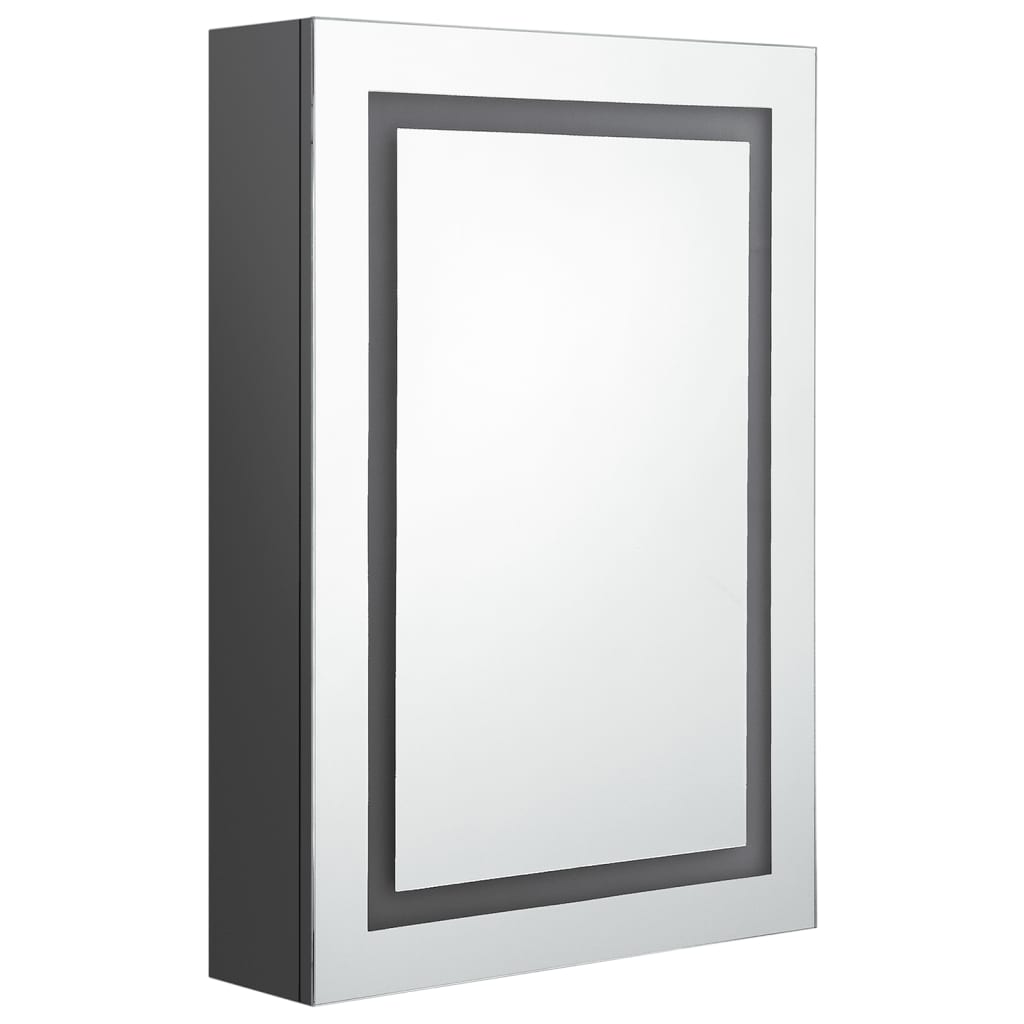 Mobiletto bagno con specchio LED 50 x 13 x 70 cm grigio 02_0006595
