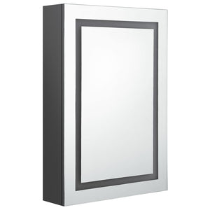 Mobiletto bagno con specchio LED 50 x 13 x 70 cm grigio 02_0006595