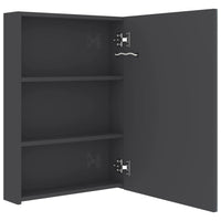 Armadietto Bagno con Specchio e LED-Mobile bagno con specchio Grigio Lucido 50x13x70 cm 809252