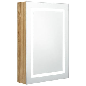 Armadietto Bagno con Specchio e LED-Mobile bagno con specchio Rovere 50x13x70 cm 204542