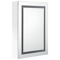Mobile bagno specchio LED 50 x 13 x 70 cm bianco lucido 02_0006580