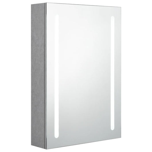 Armadietto Bagno con Specchio e LED Grigio Cemento 50x13x70 cm cod mxl 70260