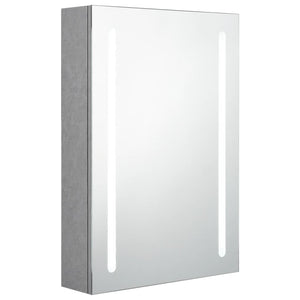 Armadietto Bagno con Specchio e LED-Mobile bagno con specchio Grigio Cemento 50x13x70 cm 415808
