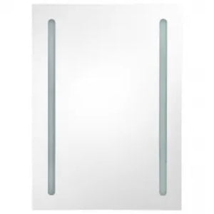 Armadietto Bagno con Specchio e LED Grigio Cemento 50x13x70 cm cod mxl 70260