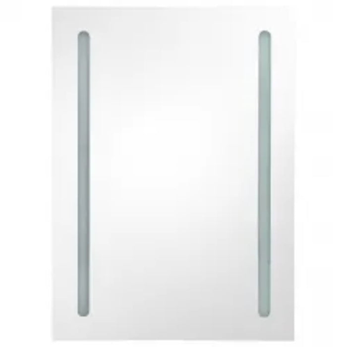 Armadietto Bagno con Specchio e LED Grigio Cemento 50x13x70 cm cod mxl 70260
