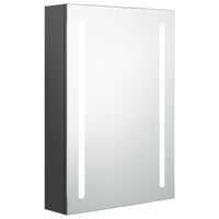 Armadietto Bagno con Specchio e LED-Mobile bagno con specchio Grigio 50x13x70 cm 547587