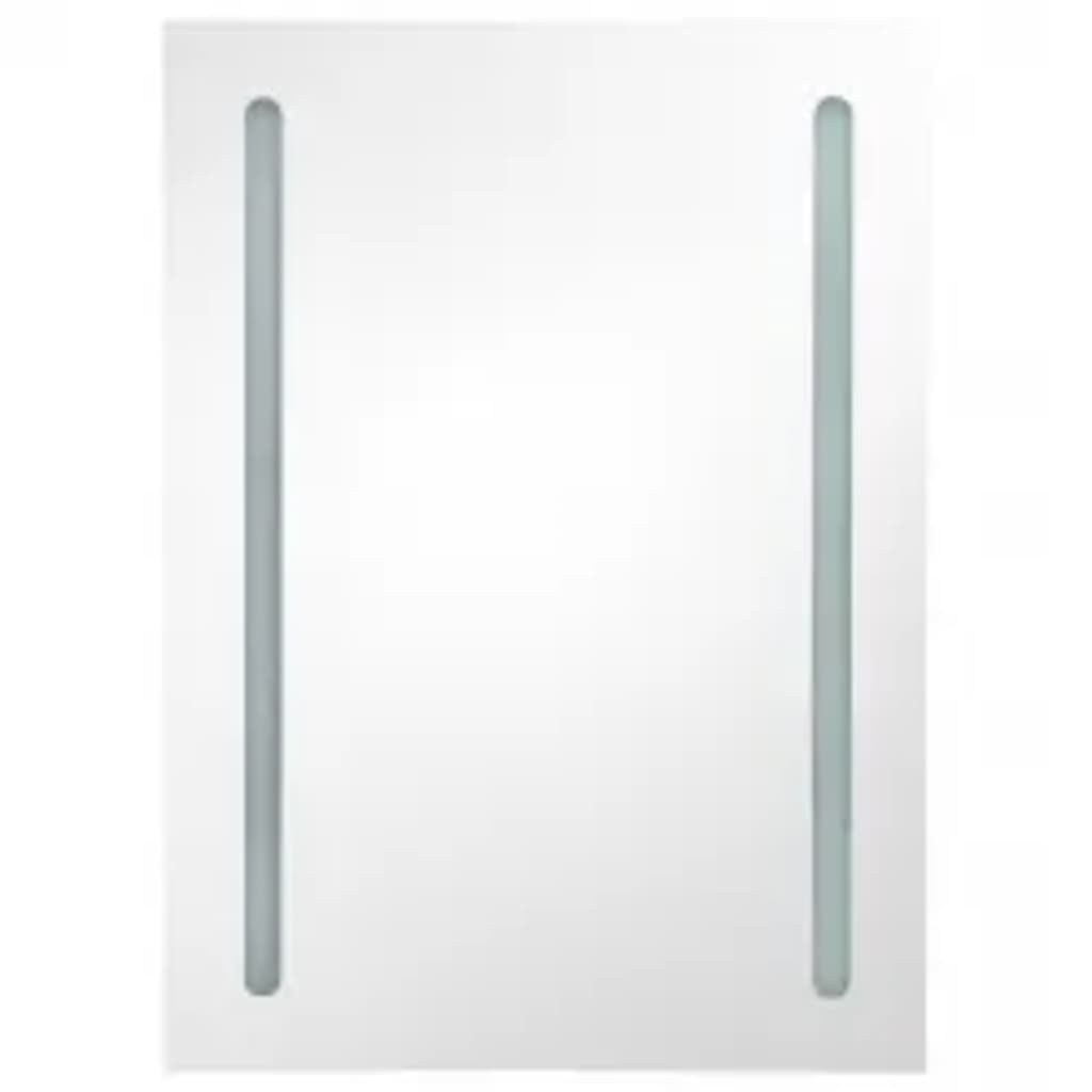 Armadietto Bagno con Specchio e LED Grigio 50x13x70 cm 326497