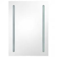 Armadietto Bagno con Specchio e LED Grigio 50x13x70 cm 326497