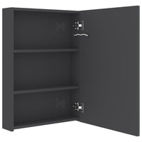 Armadietto Bagno con Specchio e LED Grigio Lucido 50x13x70 cm 326498