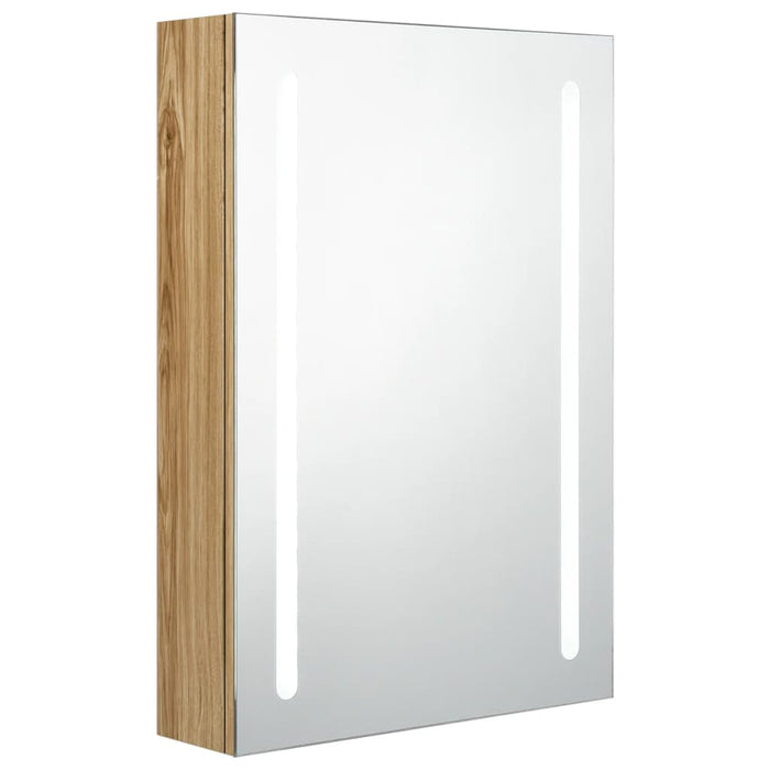 Armadietto Bagno con Specchio e LED-Mobile bagno con specchio Rovere 50x13x70 cm 314798