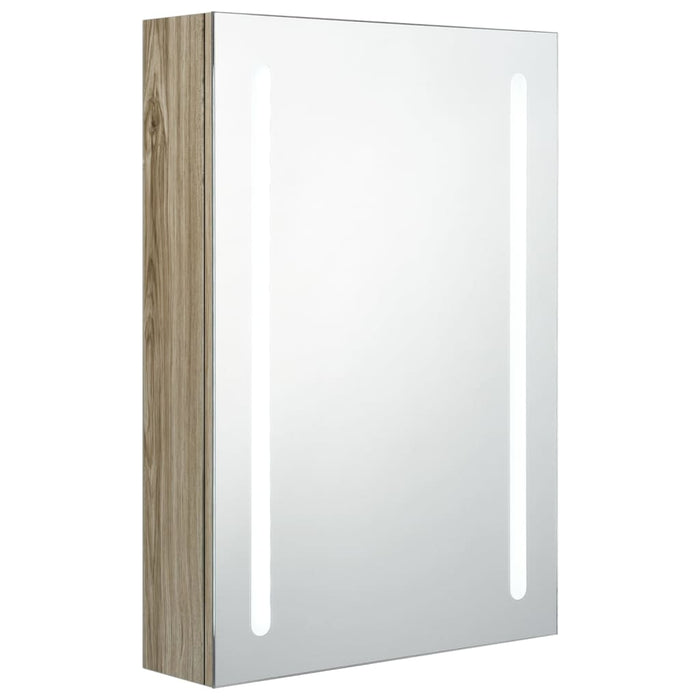 Mobile da bagno specchio LED 50 x 13 x 70 cm MDF rovere 02_0006589