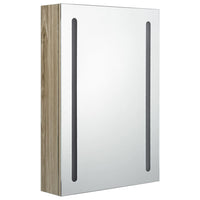 Mobile da bagno specchio LED 50 x 13 x 70 cm MDF rovere 02_0006589