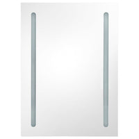 Mobile bagno specchio LED 50 x 13 x 70 cm bianco lucido 02_0006581