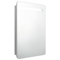 Armadietto Bagno con Specchio e LED Grigio Cemento 60x11x80 cm cod mxl 71889