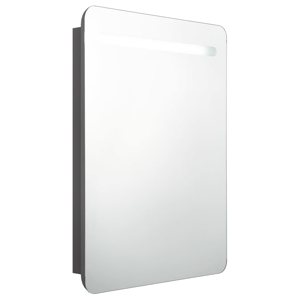 vidaXL Armadietto Bagno con Specchio e LED Grigio 60x11x80 cm