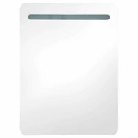 Armadietto Bagno con Specchio e LED Grigio Lucido 60x11x80 cm 326506