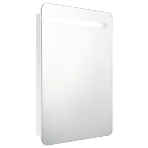 Mobile bagno specchio LED 60 x 11 x 80 cm bianco lucido 02_0006582