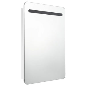 Mobile bagno specchio LED 60 x 11 x 80 cm bianco lucido 02_0006582