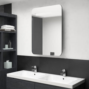 Armadietto Bagno con Specchio e LED Antracite 60x11x80 cm 326510