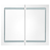 Armadietto Bagno con Specchio e LED Grigio Cemento 80x12x68 cm 326511