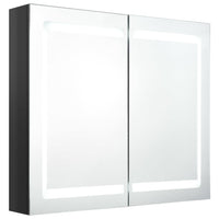 Mobile bagno specchio LED 80 x 12 x 68 cm nero lucido 02_0006617