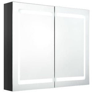 Mobile bagno specchio LED 80 x 12 x 68 cm nero lucido 02_0006617