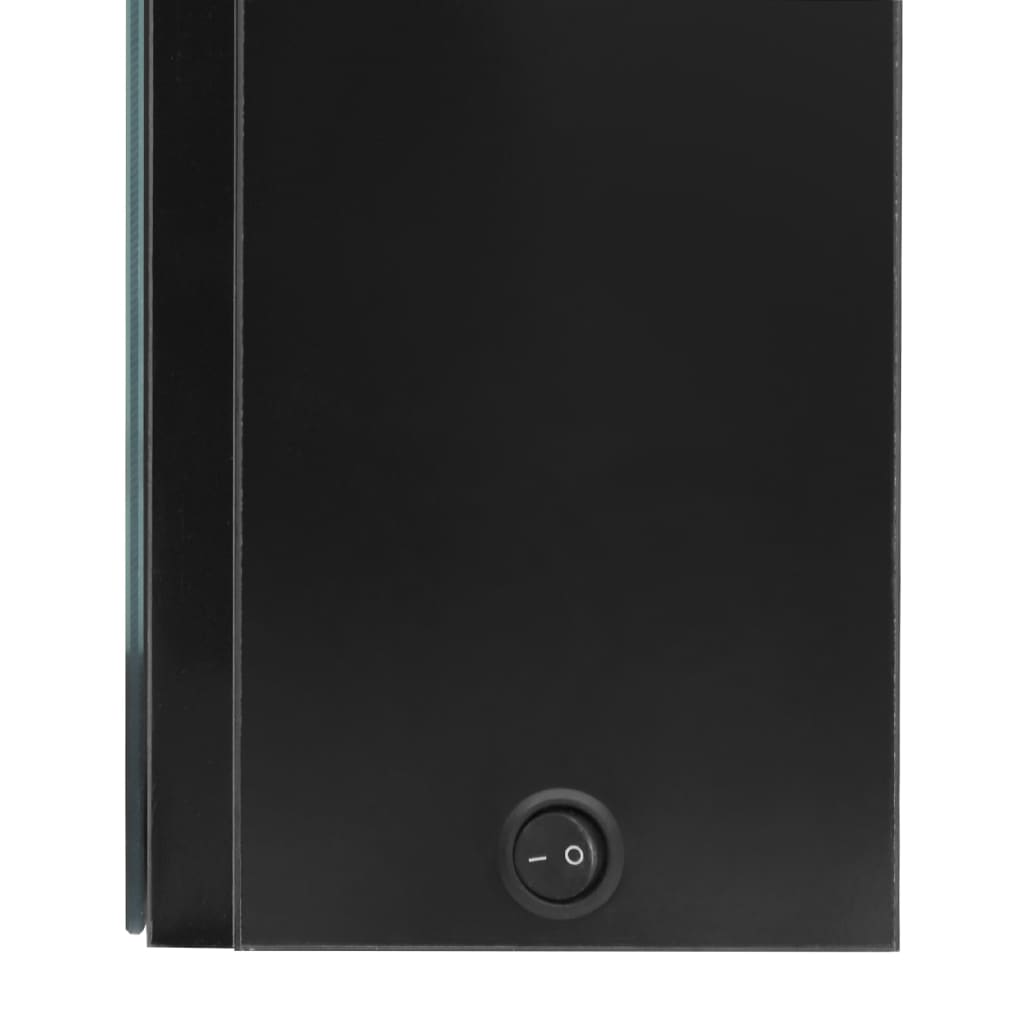 Armadietto Bagno con Specchio e LED-Mobiletto a specchio Nero Lucido 80x12x68 cm