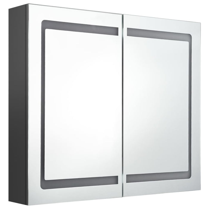 Armadietto Bagno con Specchio e LED Grigio 80x12x68 cm cod mxl 72998