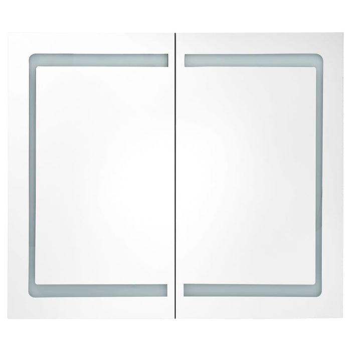 Armadietto Bagno con Specchio e LED Grigio 80x12x68 cm 326513