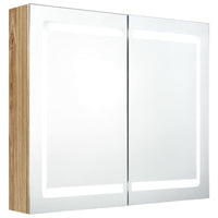 Armadietto Bagno con Specchio e LED Rovere 80x12x68 cm 326515
