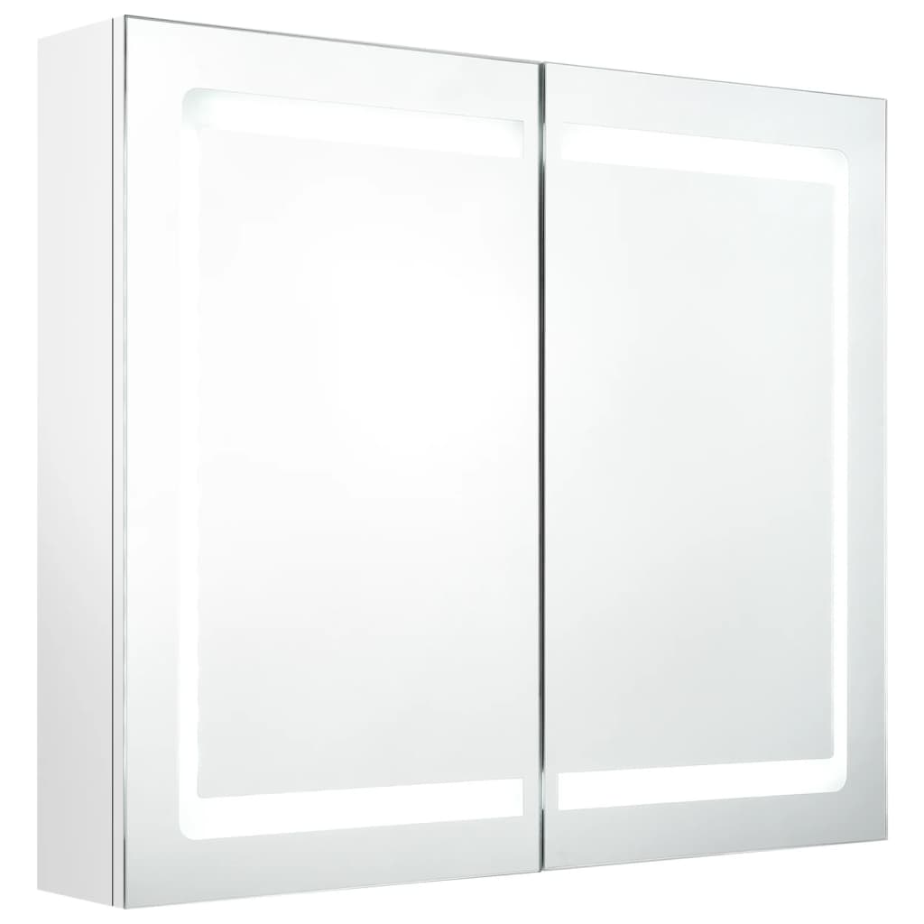 Mobile bagno specchio LED 80 x 12 x 68 cm bianco lucido 02_0006584