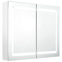 Mobile bagno specchio LED 80 x 12 x 68 cm bianco lucido 02_0006584