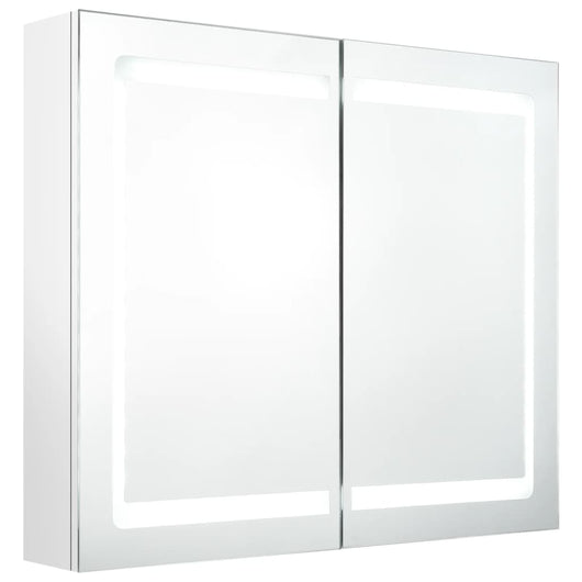 Mobile bagno specchio LED 80 x 12 x 68 cm bianco lucido 02_0006584