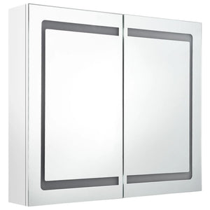 Mobile bagno specchio LED 80 x 12 x 68 cm bianco lucido 02_0006584