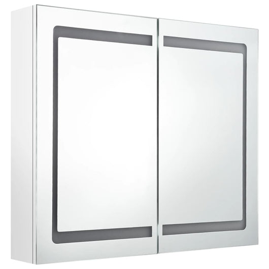 Mobile bagno specchio LED 80 x 12 x 68 cm bianco lucido 02_0006584