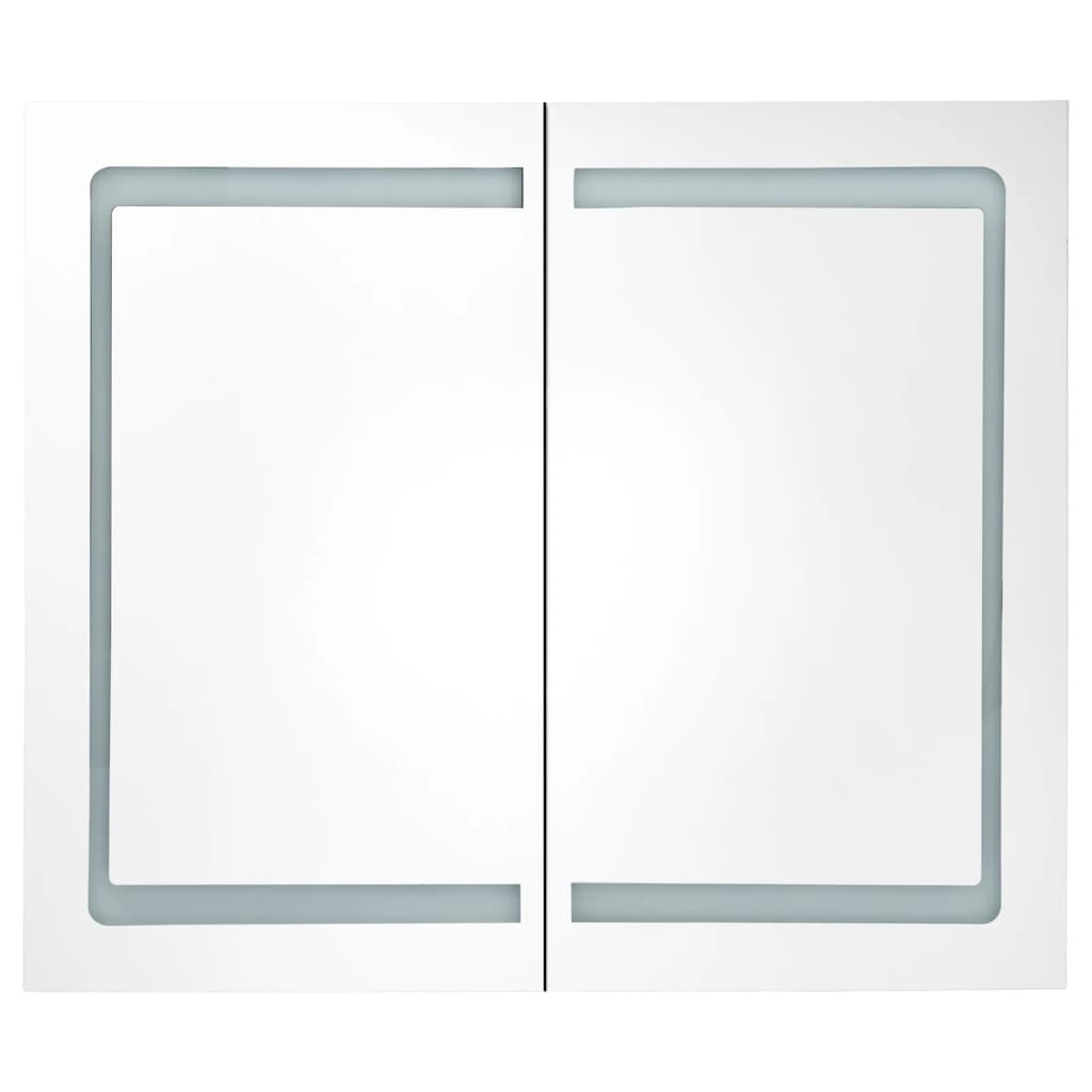 Mobile bagno specchio LED 80 x 12 x 68 cm bianco lucido 02_0006584