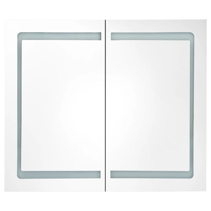 Mobile bagno specchio LED 80 x 12 x 68 cm bianco lucido 02_0006584