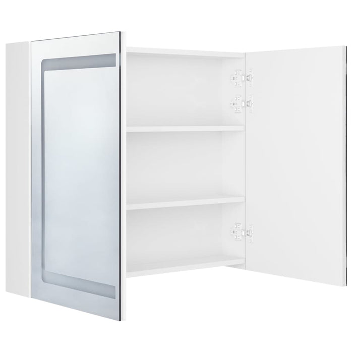 Mobile bagno specchio LED 80 x 12 x 68 cm bianco lucido 02_0006584