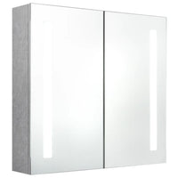 Armadietto Bagno con Specchio e LED Grigio Cemento 62x14x60 cmcod mxl 82227
