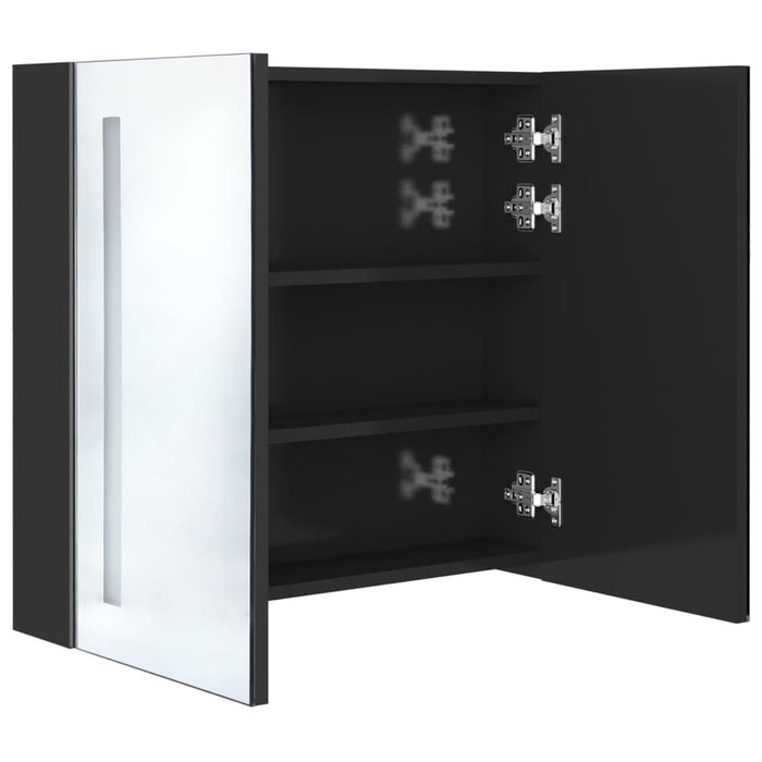 Mobile bagno specchio LED 62 x 14 x 60 cm nero lucido 02_0006616