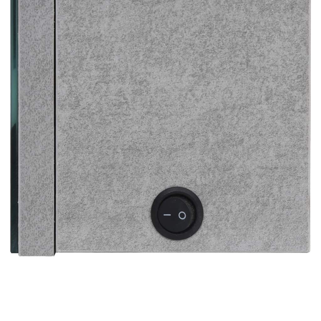 Armadietto Bagno con Specchio e LED Grigio Cemento 89x14x62 cm 326525