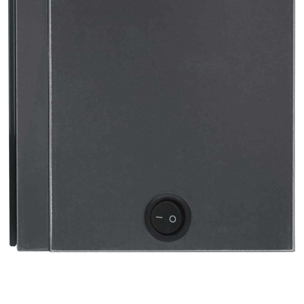 Armadietto Bagno con Specchio e LED-Mobile bagno con specchio 89x14x62 cm Grigio